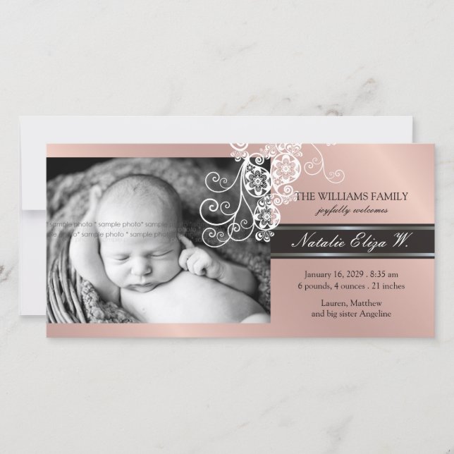 Floral Paisley Carte photo blanc (Devant)