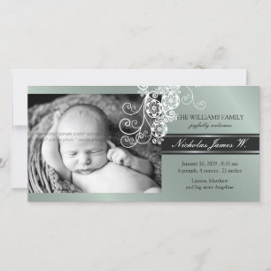 Floral Paisley Flower Chic Baby Faire-part de nais