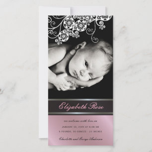 Floral Paisley Flower Faire-part de naissance fill