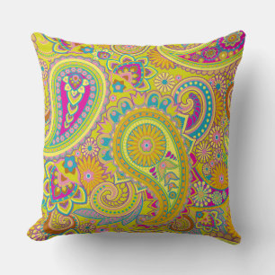 Floral Paisley nahtloses Muster I + Ihre Ideen Kissen