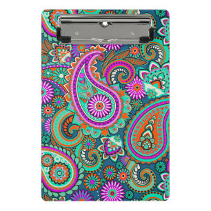 Floral Paisley nahtloses Muster II + Ihre Ideen Mini Klemmbrett