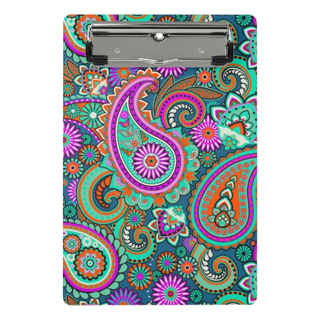 Floral Paisley nahtloses Muster II + Ihre Ideen Mini Klemmbrett (Vorderseite)