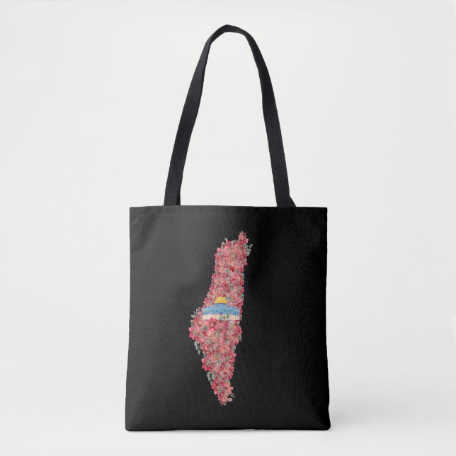 Floral Palestine map Kuppel Rock al Quads Geschenk Tasche (Vorderseite)