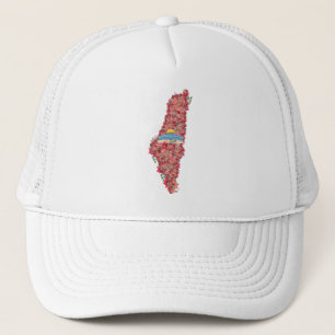 Floral Palestine map Kuppel Rock al Quads Geschenk Truckerkappe