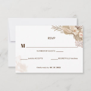Floral Pampa Grass Wedelungskarte RSVP Karte