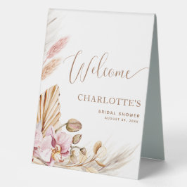 Floral Pampas Grass | Begrüßungszeichen des Polter Tischaufsteller