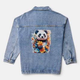 Floral Panda Denim Jacket Jeansjacke