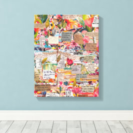 Floral Paper Collage Mixed Media Leinwanddruck