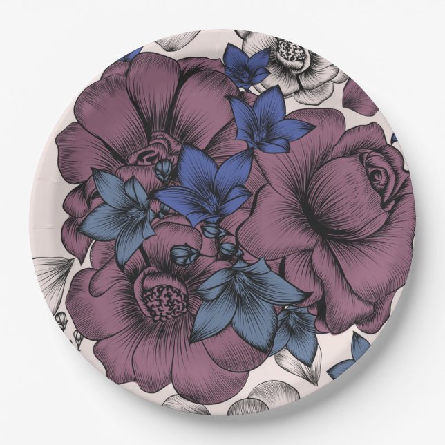 floral pappteller (Vorderseite)