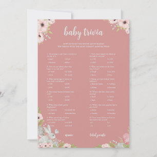 Floral Pâques Baby Trivia Baby shower Carte de jeu