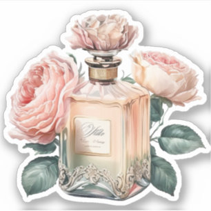 Floral Parfüm Flasche Aufkleber