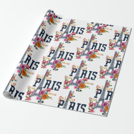 Floral Paris Geschenkpapier