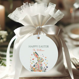 Floral Pastel Bunny Oaster Geschenkanhänger