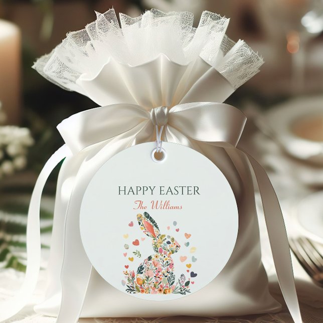 Floral Pastel Bunny Oaster Geschenkanhänger (Von Creator hochgeladen)