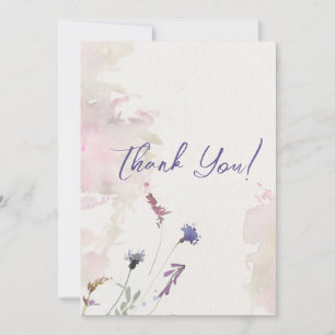 Floral Pastel Cartes de remerciements Fleur sauvag