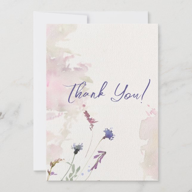 Floral Pastel Cartes de remerciements Fleur sauvag (Devant)