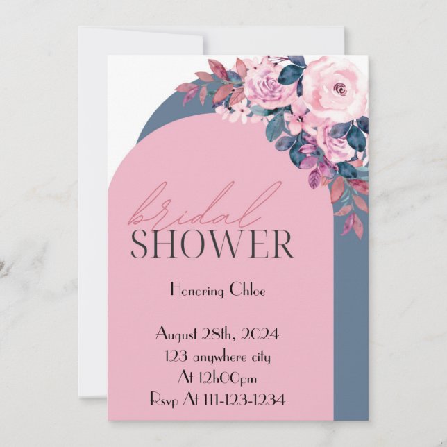 FLORAL PASTEL COLORS BRIDAL SHOWER INVITATION (Devant)