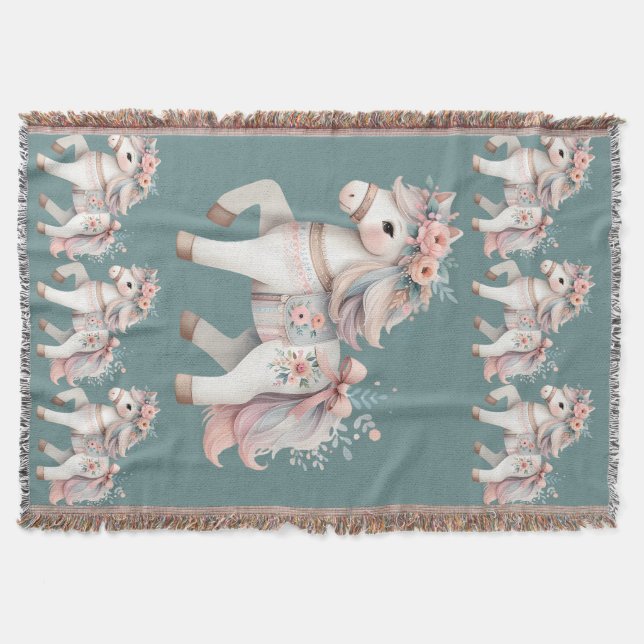 Floral Pastel Horse Fantasy Illustration  Decke (Vorderseite)