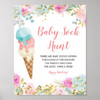 Floral Pastell Eis Baby Socke Jagd Spiel