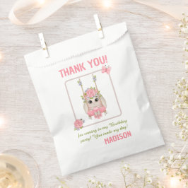 Floral pastellrosa Ballerina Bunny Danke Geschenktütchen