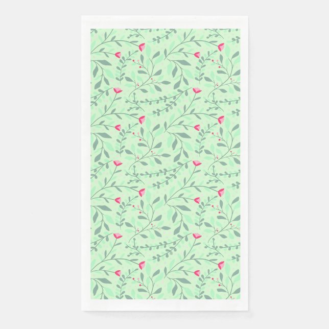 Floral pattern.05.FR.pink und Lgreen LGreen BG Serviette (Vorderseite)