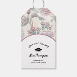 Floral Pattern Abschluss Vielen Dank Geschenkanhänger