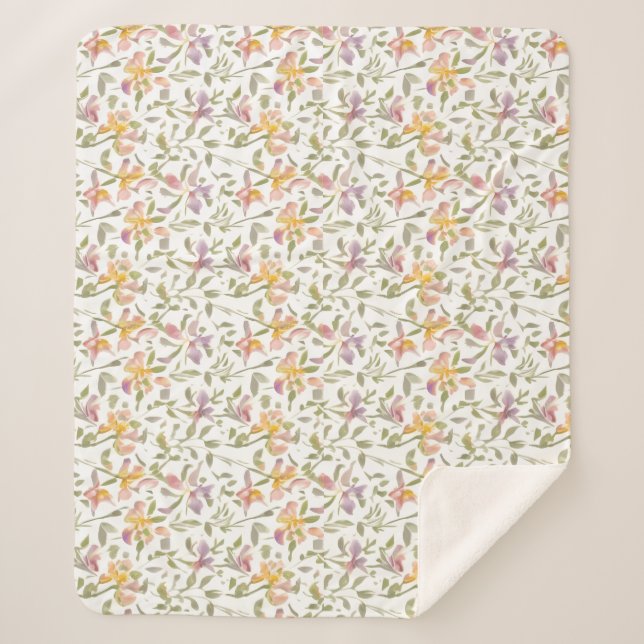 Floral Pattern Freesia Blume Sherpadecke (Vorderseite)