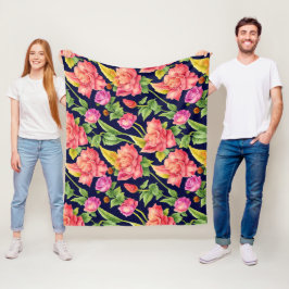 Floral Pattern Ginger Blume Fleecedecke