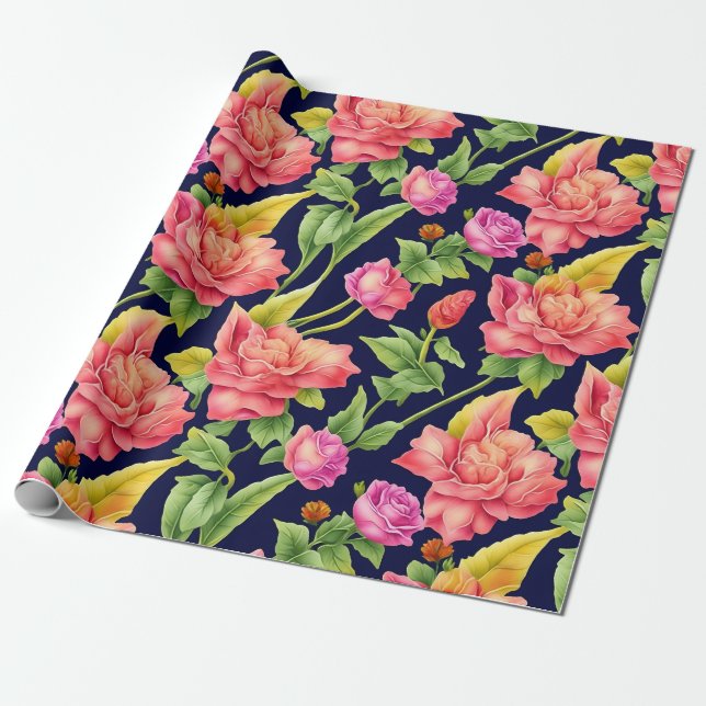 Floral Pattern Ginger Blume Geschenkpapier (Ungerollt)