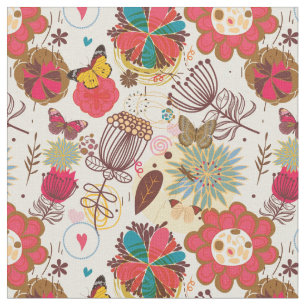 Floral Pattern in Retro 4 Stoff