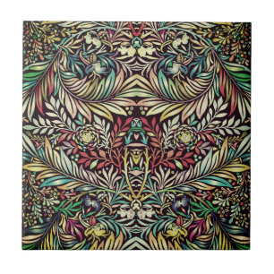 Floral Pattern in Retro Colors Fliese