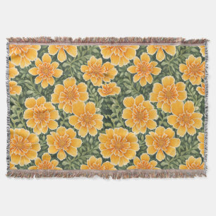 Floral Pattern Marigold-Blume Decke