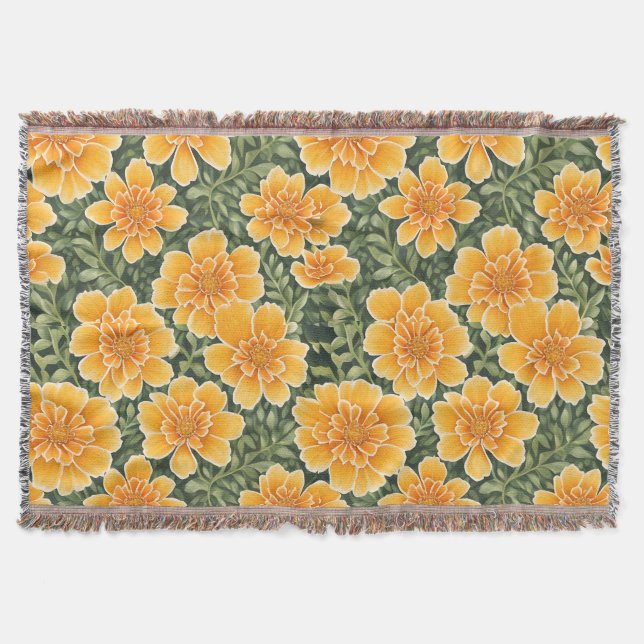 Floral Pattern Marigold-Blume Decke (Vorderseite)