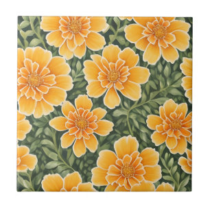 Floral Pattern Marigold-Blume Fliese