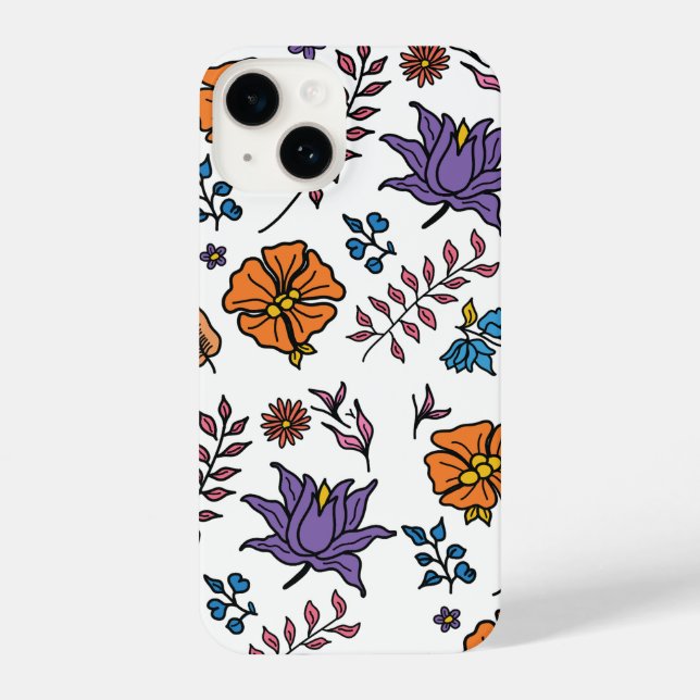 Floral Pattern Phone Case iPhone 14 Hülle (Rückseite)