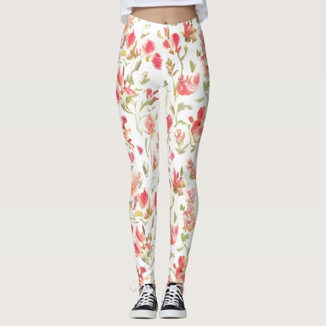 Floral Pattern Snapdragon-Blume Leggings (Vorderseite)