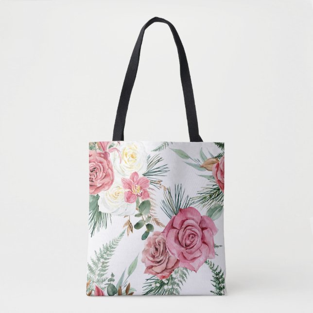 Floral Pattern Tote Bag (Devant)