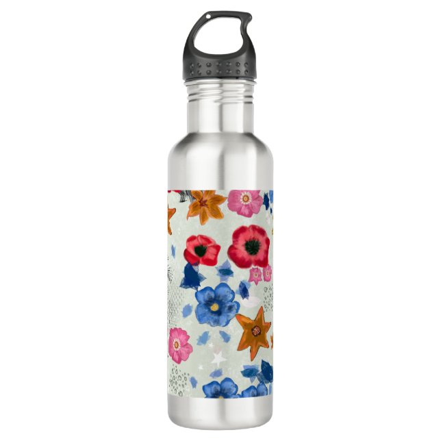 Floral Pattern Wasserflasche Edelstahlflasche (Vorderseite)
