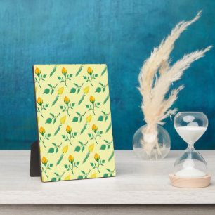 Floral pattern with yellow rose and tulip flowers fotoplatte
