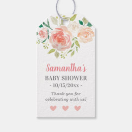Floral Peach Chic Baby Girl Guest Fevor Geschenkanhänger