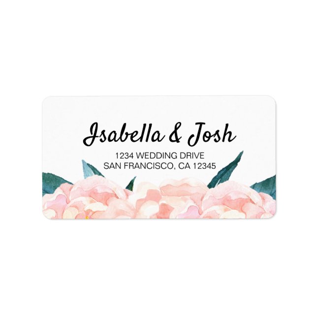 Floral Peach Peony retourner les étiquettes d'adre (Devant)