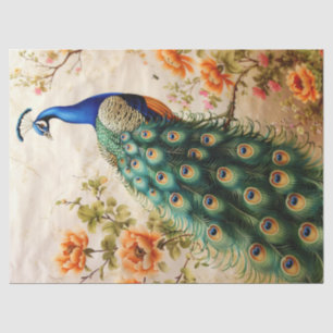Floral Peacock Decoupage Seidenpapier