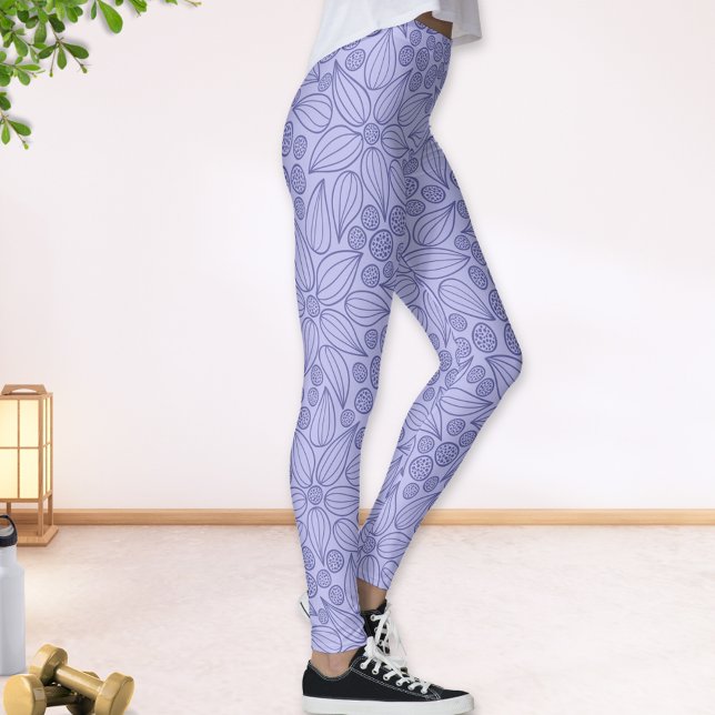 Floral Periwinkle Blue Lila Leggings (Von Creator hochgeladen)