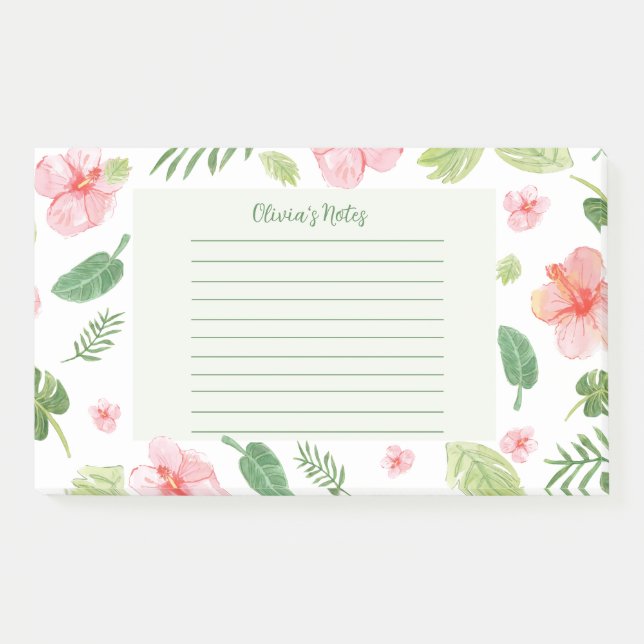 Floral Personal Notes Post-it Klebezettel (Vorderseite)