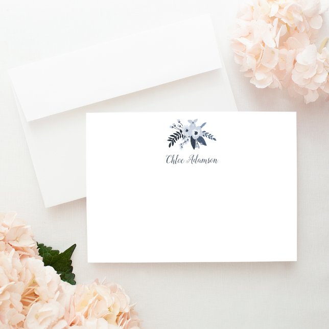 Floral Personalisiert Stationierungsflachkarte für Mitteilungskarte (Von Creator hochgeladen)
