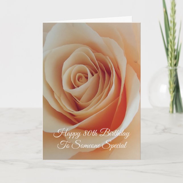 Floral Personnalisé 80e carte d'anniversaire (Devant)