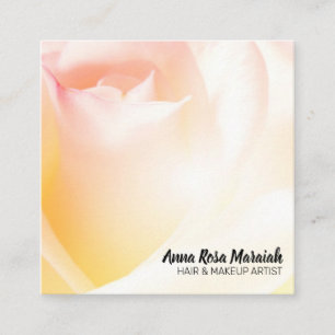 ~* Floral Pfirsichfarbene Rose Blume Rosa Visitenk Quadratische Visitenkarte