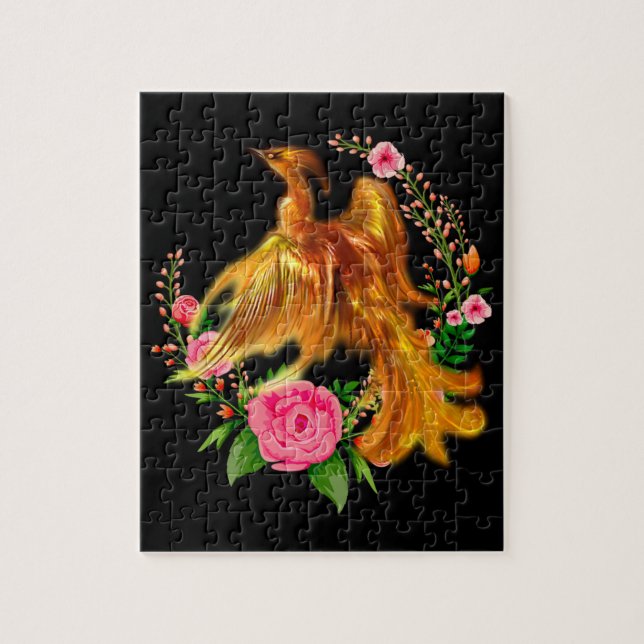 Floral Phoenix steigt aus der fantasievollen Asche (Vertikal)