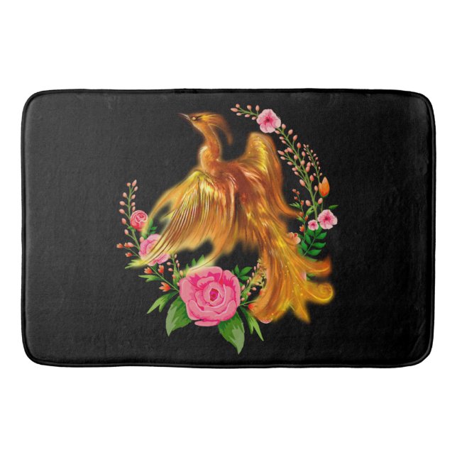 Floral Phoenix steigt aus der fantasievollen Asche Badematte (Vorderseite)