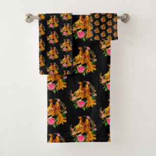 Floral Phoenix steigt aus der fantasievollen Asche Badhandtuch Set